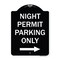 Signmission Night Permit Parking W/ Right Arrow Heavy-Gauge Aluminum Sign, 24" x 18", BW-1824-23856 A-DES-BW-1824-23856 - alternate 1